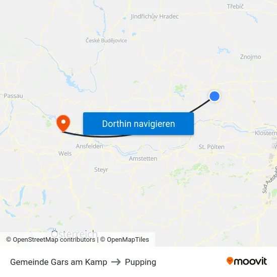 Gemeinde Gars am Kamp to Pupping map