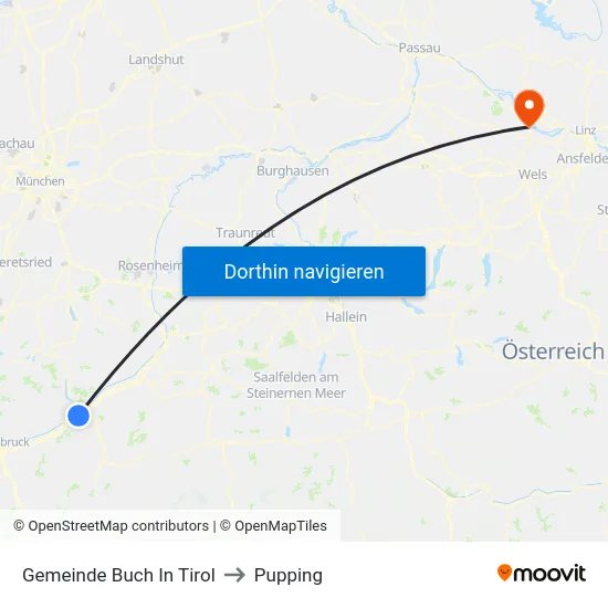 Gemeinde Buch In Tirol to Pupping map