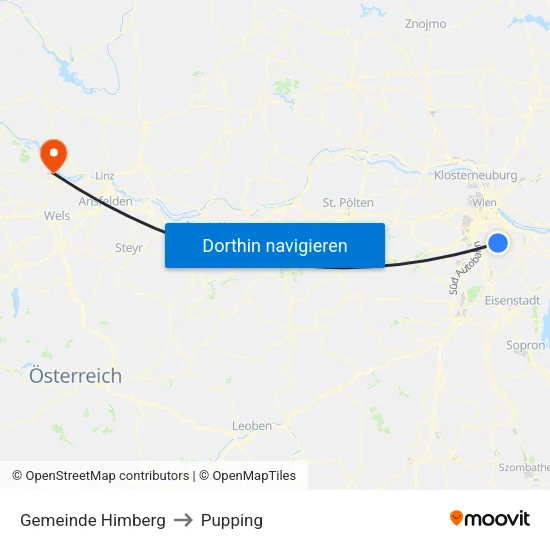 Gemeinde Himberg to Pupping map