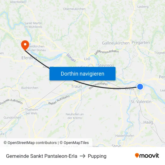 Gemeinde Sankt Pantaleon-Erla to Pupping map