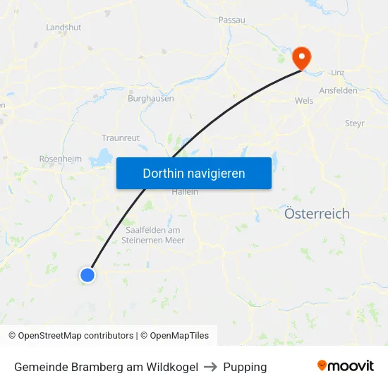 Gemeinde Bramberg am Wildkogel to Pupping map