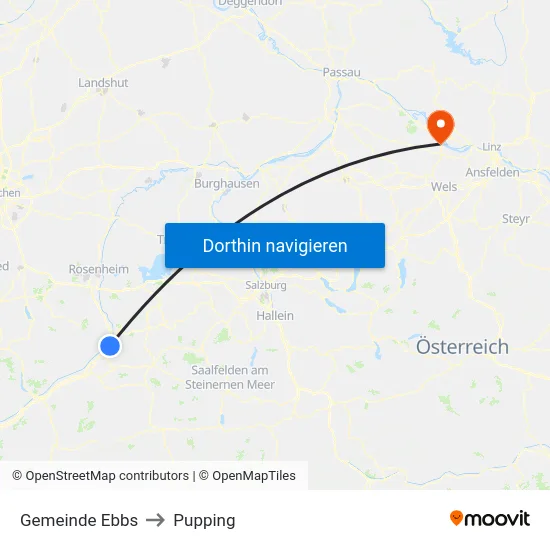 Gemeinde Ebbs to Pupping map