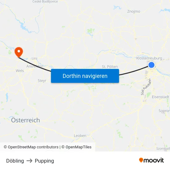Döbling to Pupping map