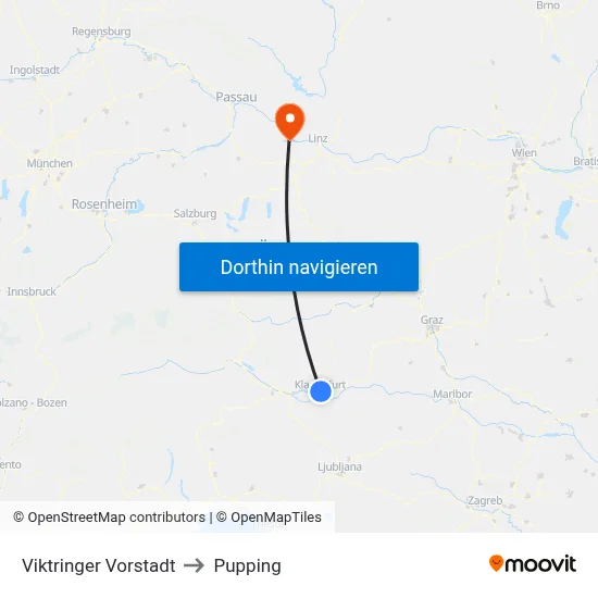 Viktringer Vorstadt to Pupping map
