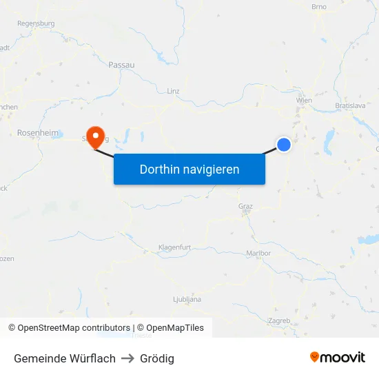 Gemeinde Würflach to Grödig map
