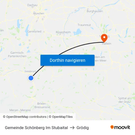 Gemeinde Schönberg Im Stubaital to Grödig map