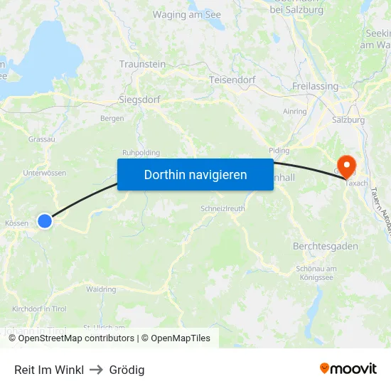 Reit Im Winkl to Grödig map