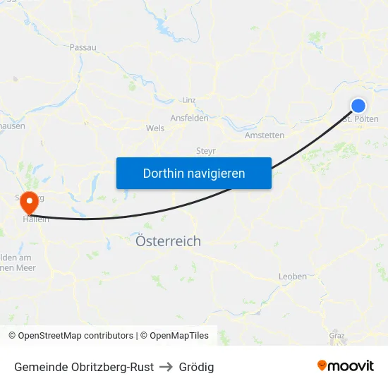 Gemeinde Obritzberg-Rust to Grödig map