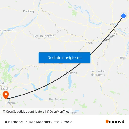 Alberndorf In Der Riedmark to Grödig map