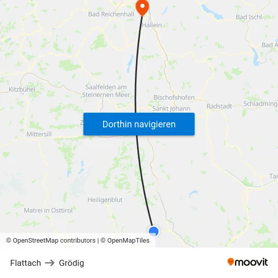 Flattach to Grödig map