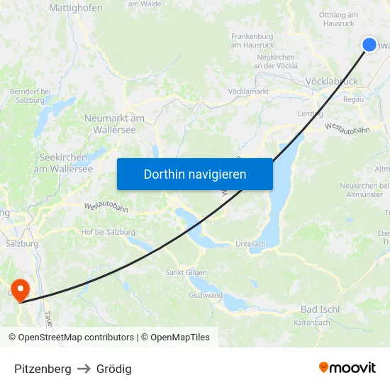 Pitzenberg to Grödig map