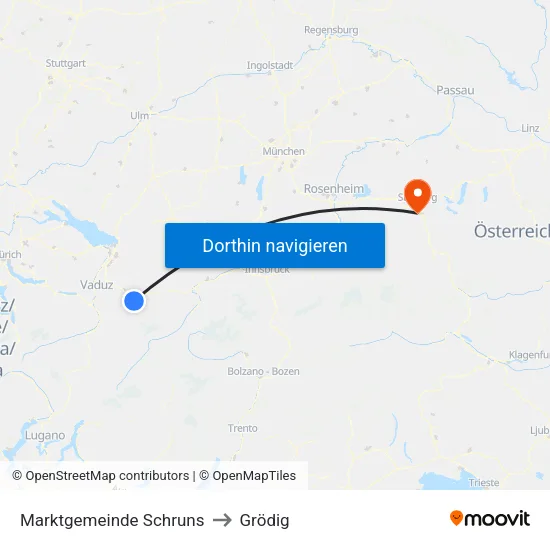 Marktgemeinde Schruns to Grödig map