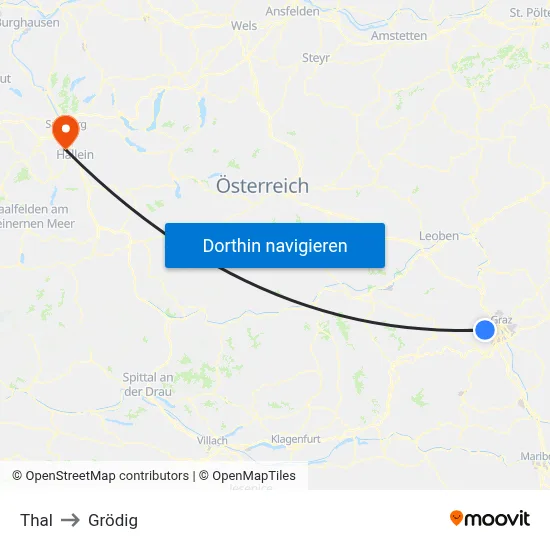 Thal to Grödig map