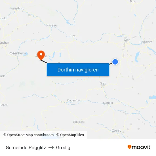 Gemeinde Prigglitz to Grödig map