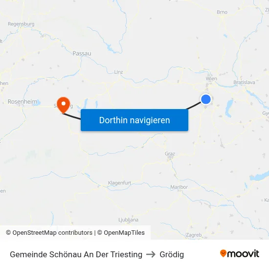 Gemeinde Schönau An Der Triesting to Grödig map