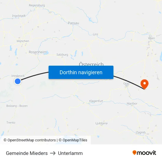 Gemeinde Mieders to Unterlamm map