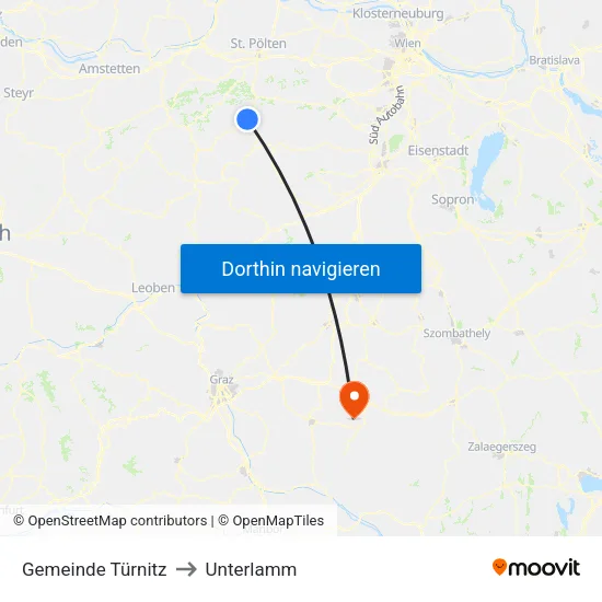 Gemeinde Türnitz to Unterlamm map