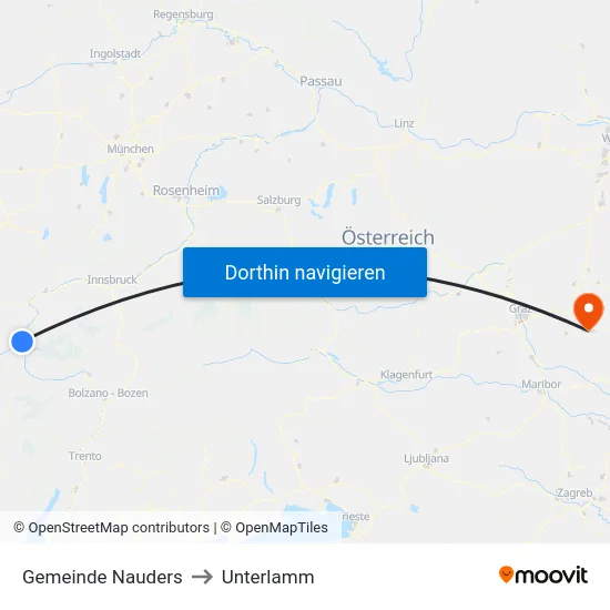 Gemeinde Nauders to Unterlamm map