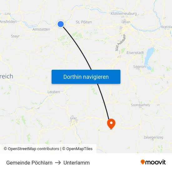 Gemeinde Pöchlarn to Unterlamm map