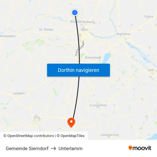 Gemeinde Sierndorf to Unterlamm map