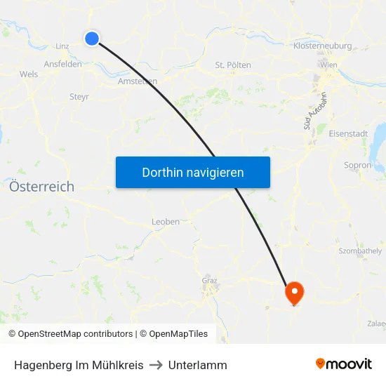 Hagenberg Im Mühlkreis to Unterlamm map