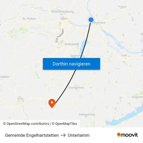 Gemeinde Engelhartstetten to Unterlamm map