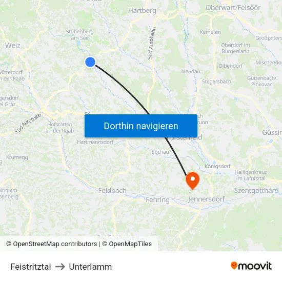 Feistritztal to Unterlamm map