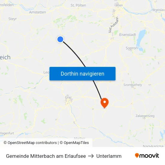 Gemeinde Mitterbach am Erlaufsee to Unterlamm map