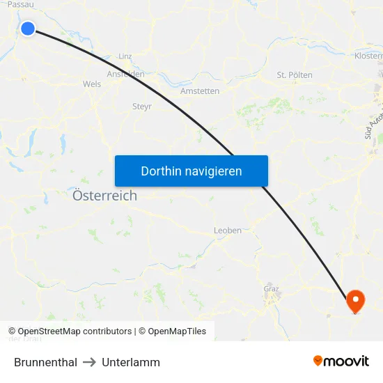 Brunnenthal to Unterlamm map