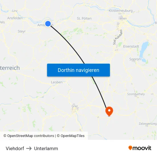 Viehdorf to Unterlamm map