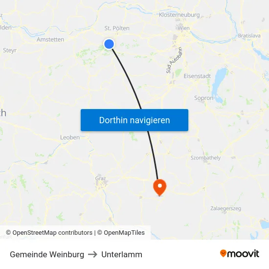 Gemeinde Weinburg to Unterlamm map