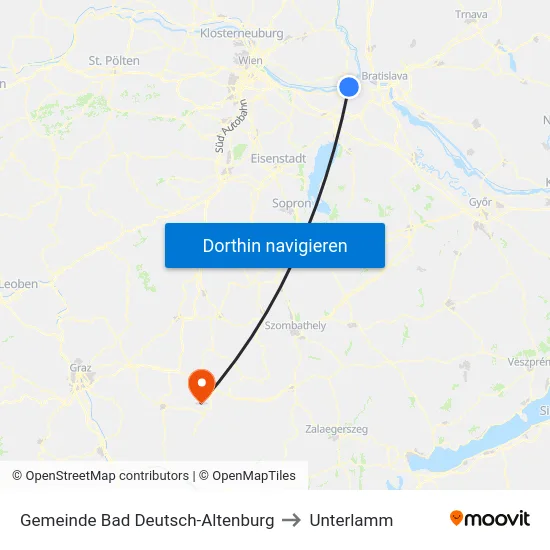 Gemeinde Bad Deutsch-Altenburg to Unterlamm map