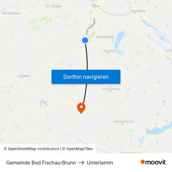Gemeinde Bad Fischau-Brunn to Unterlamm map