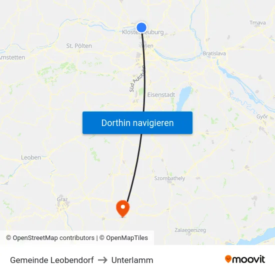 Gemeinde Leobendorf to Unterlamm map