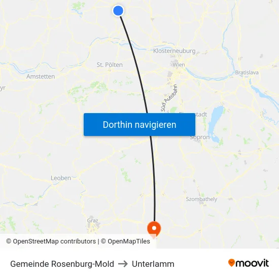 Gemeinde Rosenburg-Mold to Unterlamm map