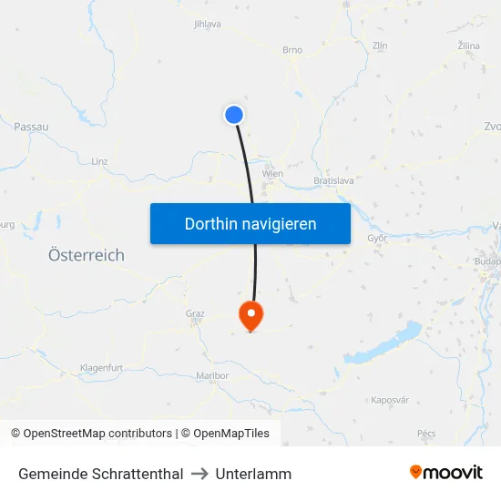 Gemeinde Schrattenthal to Unterlamm map