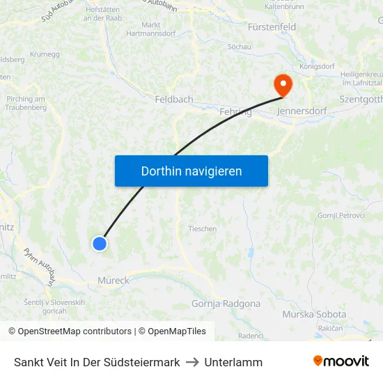 Sankt Veit In Der Südsteiermark to Unterlamm map