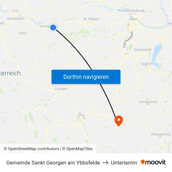 Gemeinde Sankt Georgen am Ybbsfelde to Unterlamm map