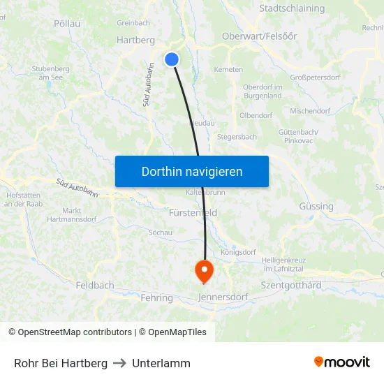 Rohr Bei Hartberg to Unterlamm map
