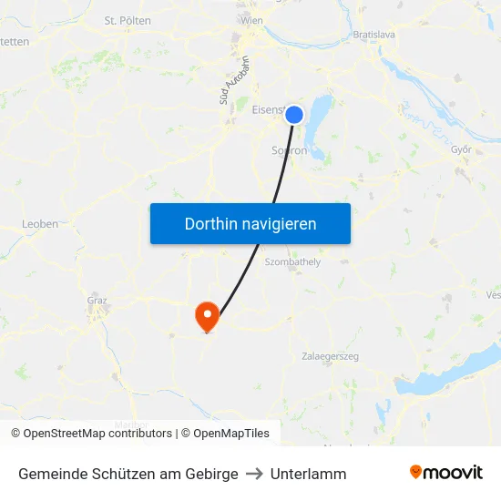 Gemeinde Schützen am Gebirge to Unterlamm map
