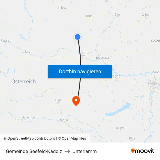Gemeinde Seefeld-Kadolz to Unterlamm map