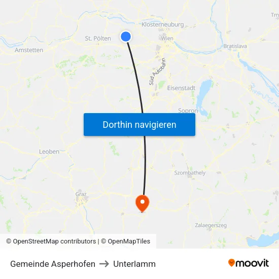 Gemeinde Asperhofen to Unterlamm map