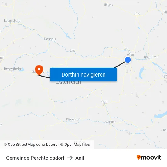 Gemeinde Perchtoldsdorf to Anif map