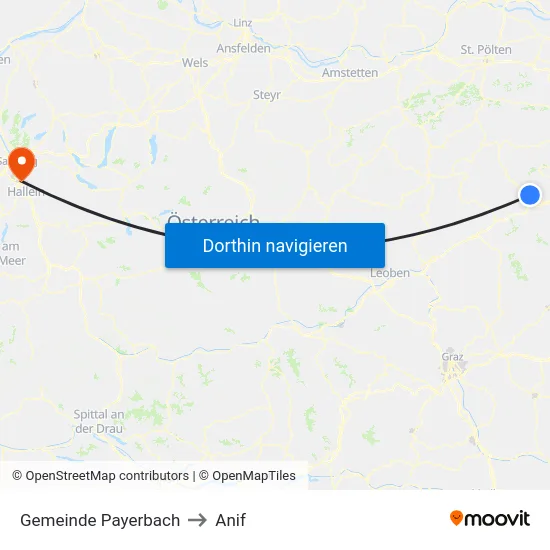 Gemeinde Payerbach to Anif map