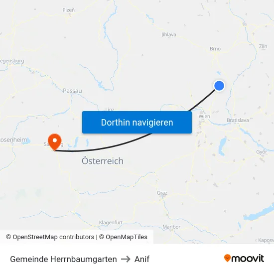 Gemeinde Herrnbaumgarten to Anif map