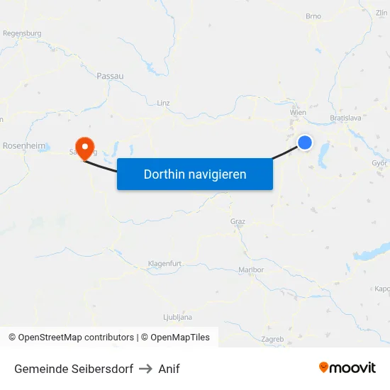 Gemeinde Seibersdorf to Anif map