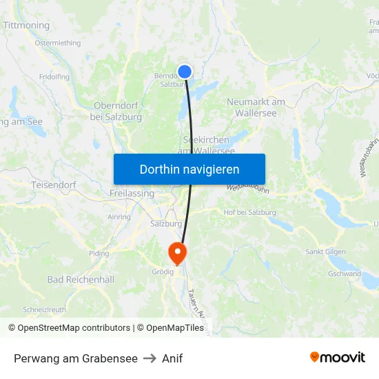 Perwang am Grabensee to Anif map