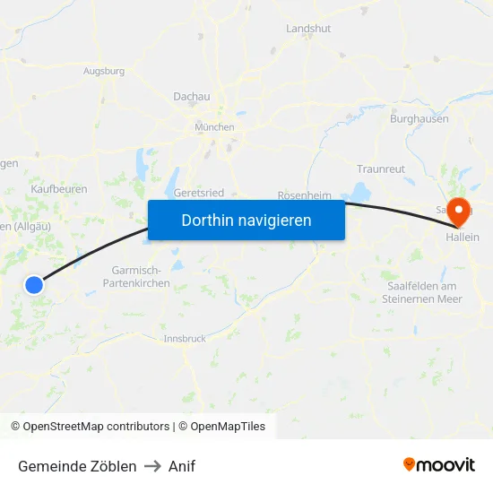 Gemeinde Zöblen to Anif map
