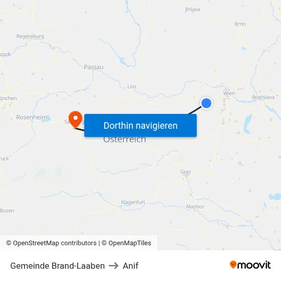 Gemeinde Brand-Laaben to Anif map