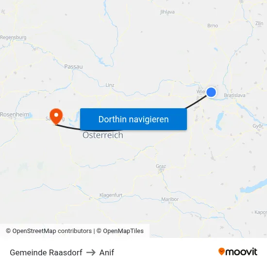 Gemeinde Raasdorf to Anif map